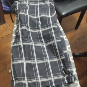 Hurley Black and White Plaid Board Shorts